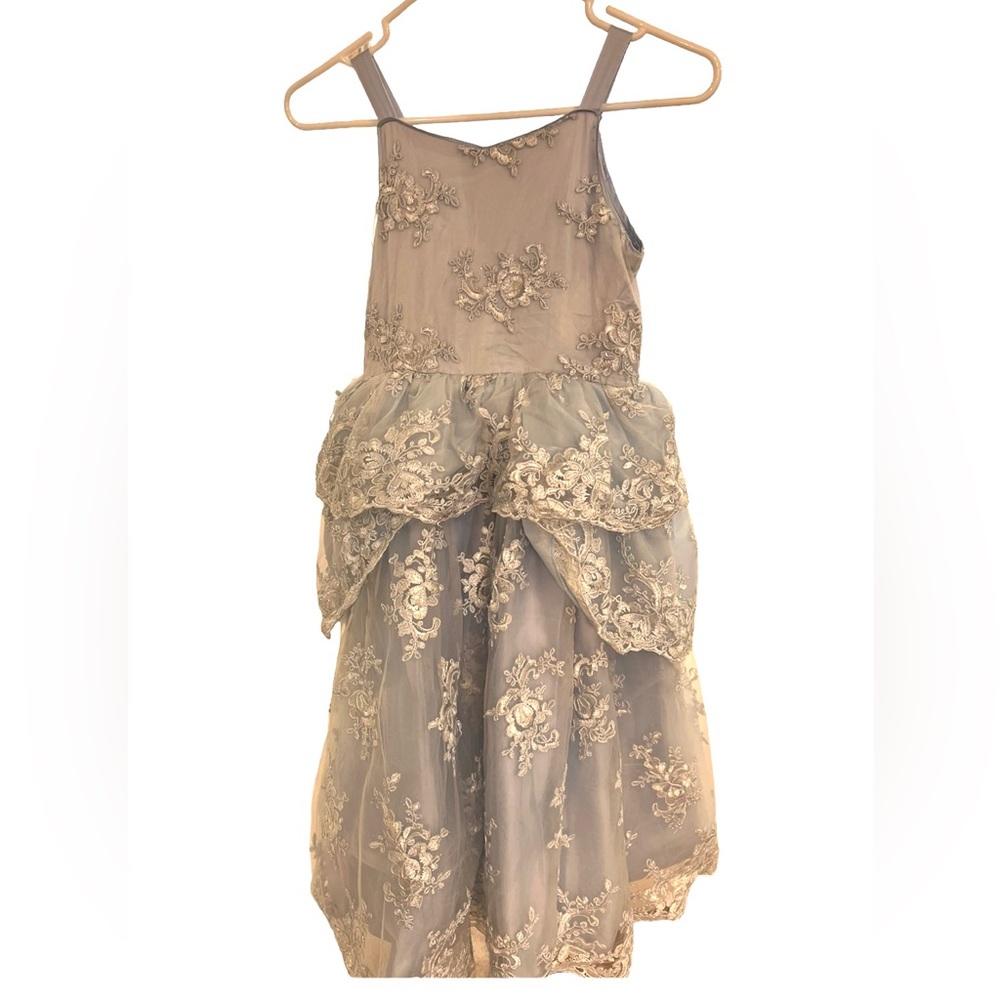 Chasing Fireflies Lace Peplum Blue Dress . Size 10